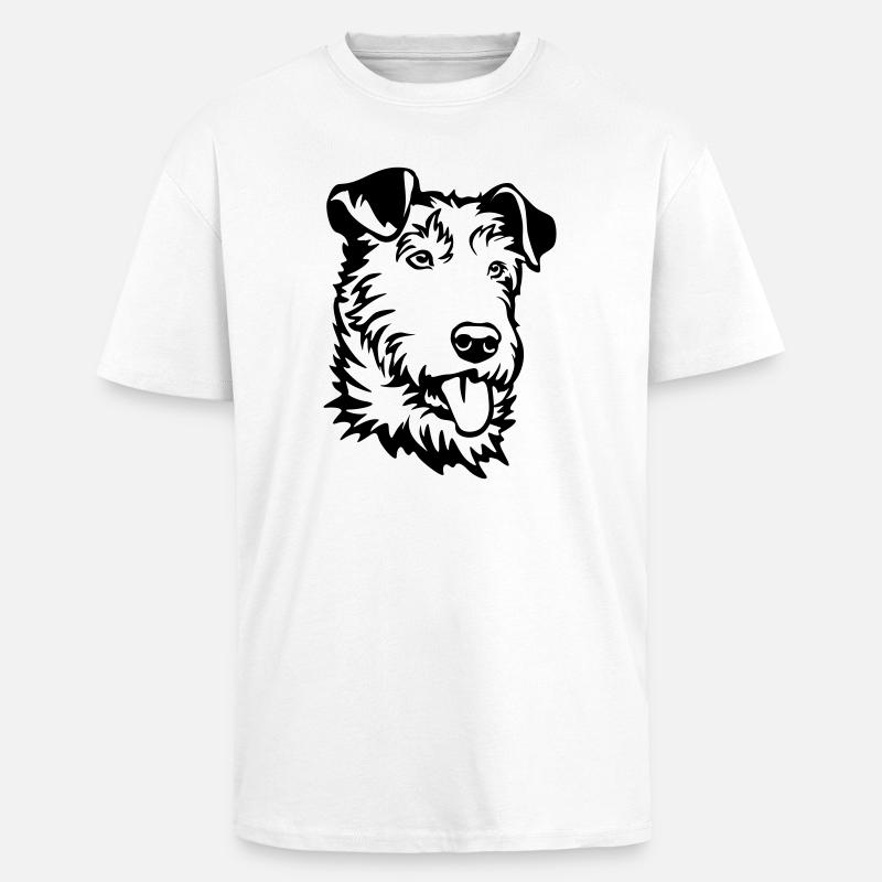 Irish Terrier Kopf - Oversized Heavyweight Unisex T-Shirt - Weiß