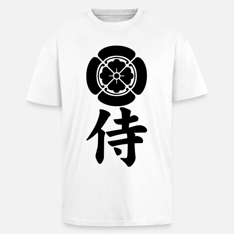 Samurai-Emblem des Oda-Clans (schwarz) - Oversized Heavyweight Unisex T-Shirt - Weiß