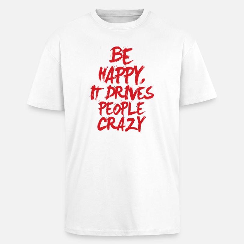 Sei glücklich - Oversized Heavyweight Unisex T-Shirt - Weiß