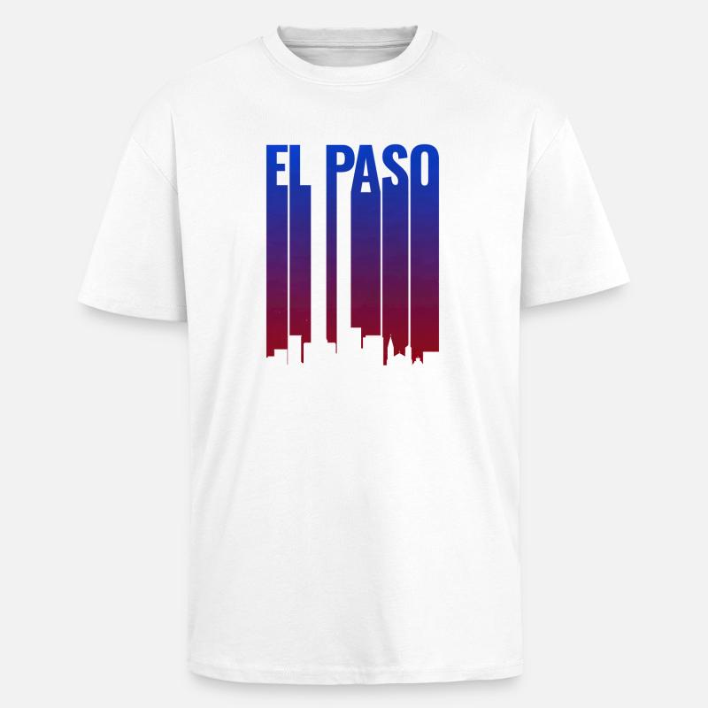 El Paso Skyline Gradient - Unisex Oversized Heavyweight T-shirt - white