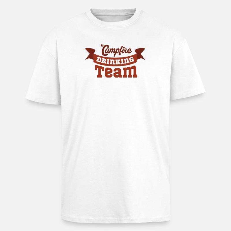 Équipe de camping Monogram Design - T-shirt unisexe oversize épais - blanc