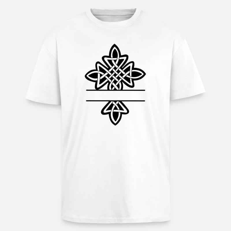 Keltisches Kreuzmonogramm - Oversized Heavyweight Unisex T-Shirt - Weiß