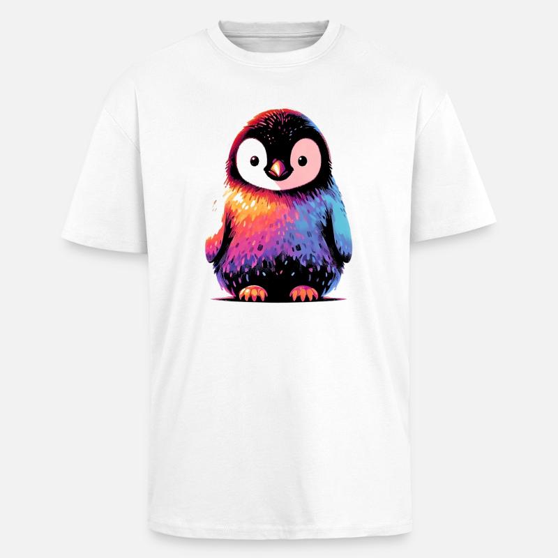 Penguin - Unisex Oversized Heavyweight T-shirt - white