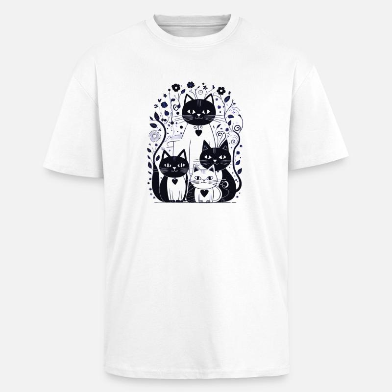 Kittymania - T-shirt unisexe oversize épais - blanc
