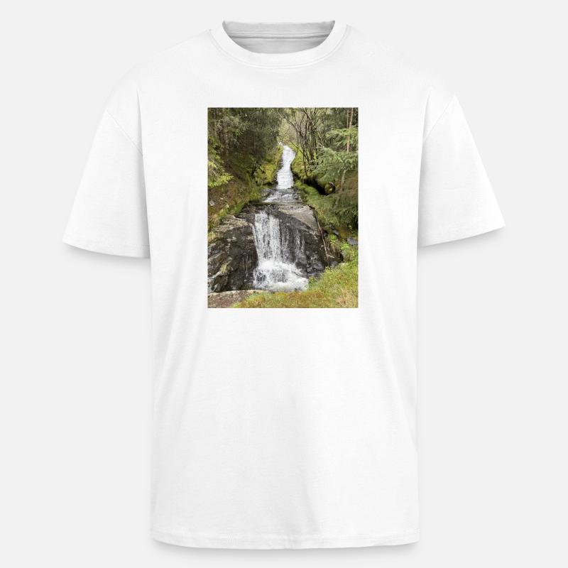 Conception de cascade de parc naturel - T-shirt unisexe oversize épais - blanc