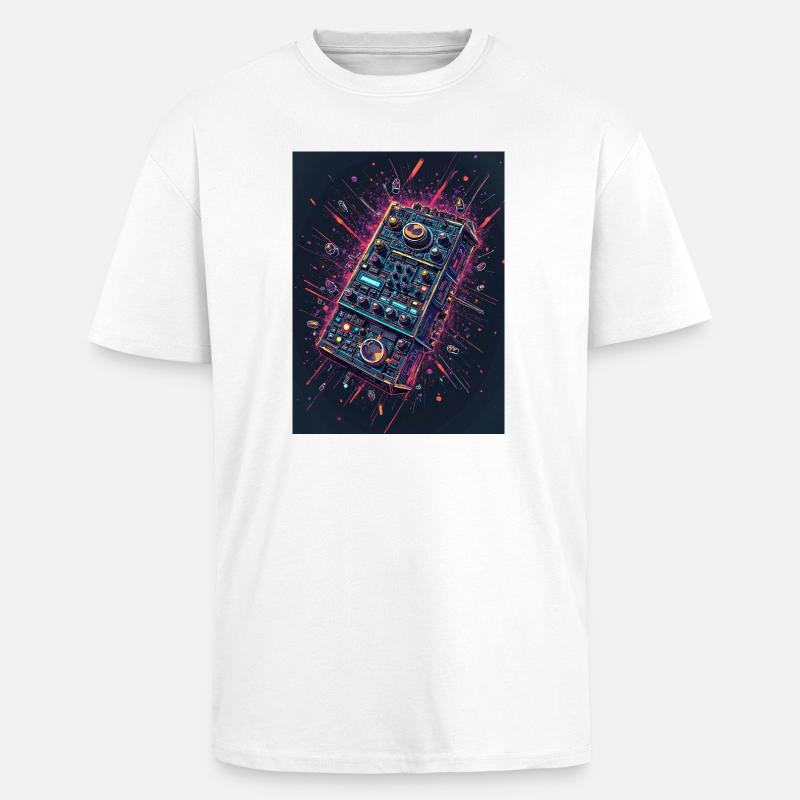 Digital DJ Controller Explosion - Oversized Heavyweight Unisex T-Shirt - Weiß