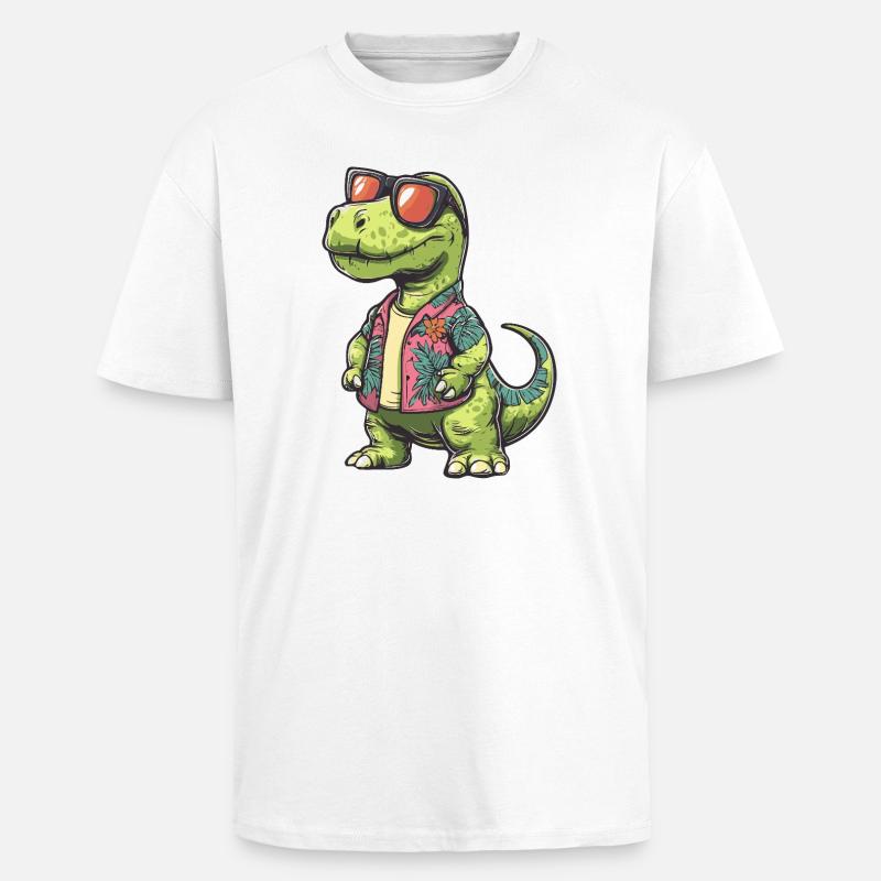 Dinosaurier brontosaurus Comic Urlaub - Oversized Heavyweight Unisex T-Shirt - Weiß