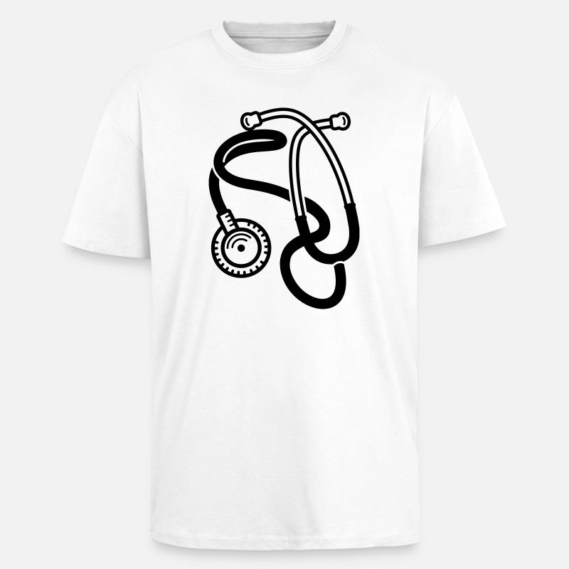 Stethoskop - Oversized Heavyweight Unisex T-Shirt - Weiß