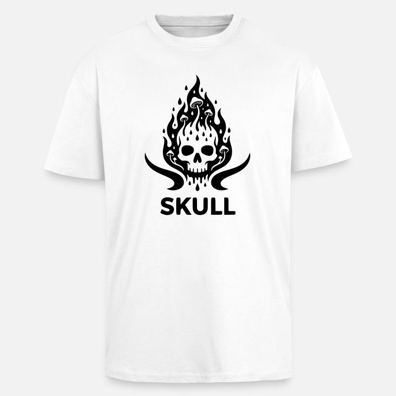 Skull - T-shirt unisexe oversize épais - blanc