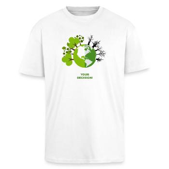 Your decision - Unisex Oversized Heavyweight T-shirt - white - Front - Alina (178cm) & Michal (187cm)