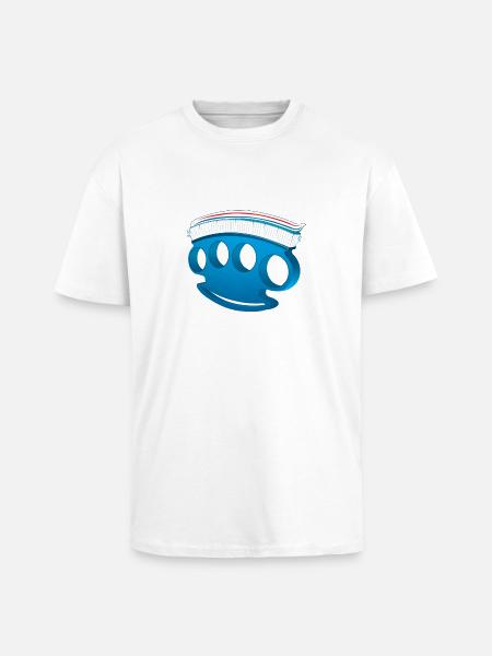 Knuckle Toothbrush - Gift Funny - Unisex Oversized Heavyweight T-shirt - white