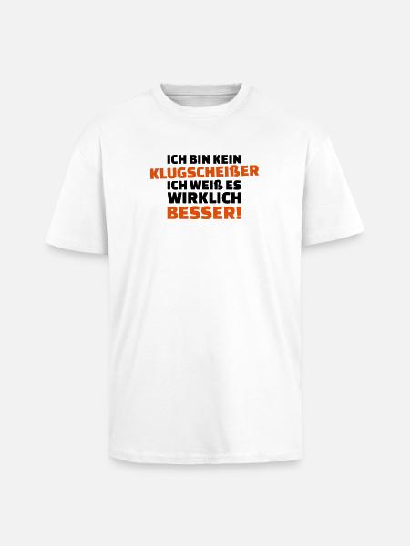 Klugscheißer - Oversized Heavyweight Unisex T-Shirt - Weiß
