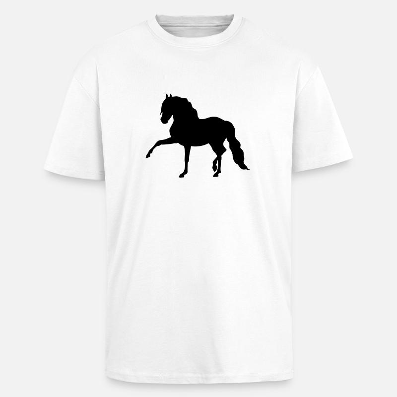 Pferd - Oversized Heavyweight Unisex T-Shirt - Weiß