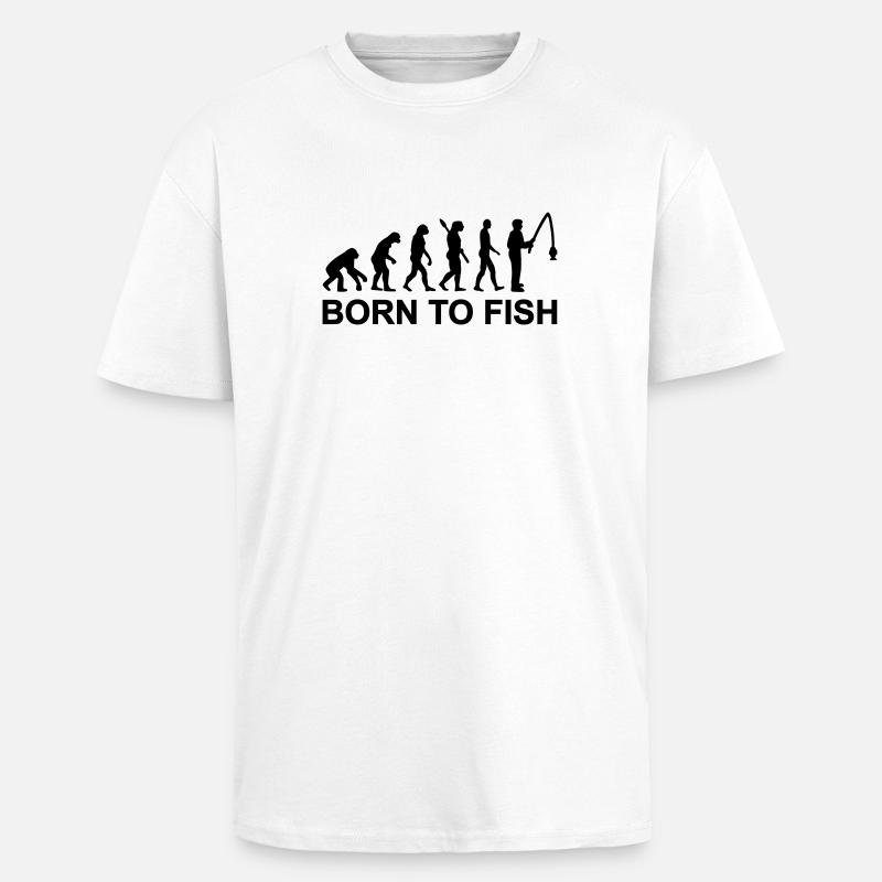 Évolution Pêche - T-shirt unisexe oversize épais - blanc