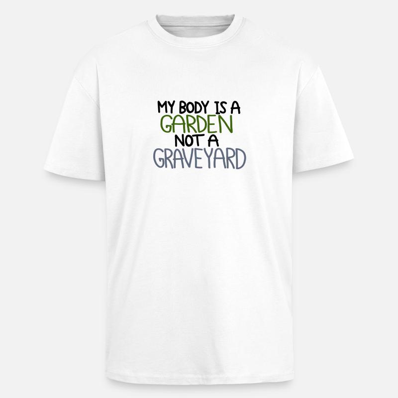 Vegan Körper - Oversized Heavyweight Unisex T-Shirt - Weiß