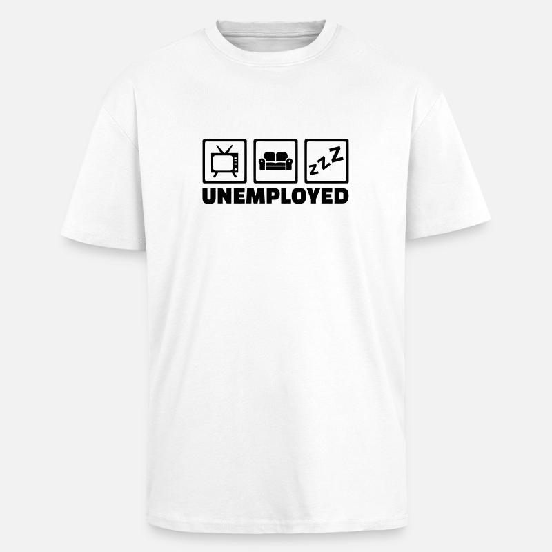 Arbeitslos - Oversized Heavyweight Unisex T-Shirt - Weiß