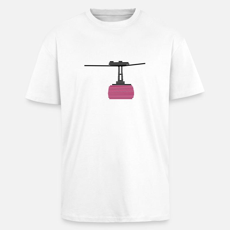 Seilbahn 2 - Oversized Heavyweight Unisex T-Shirt - Weiß
