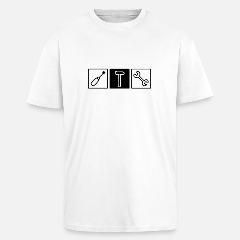 Werkzeug Schrauber - Oversized Heavyweight Unisex T-Shirt - Weiß