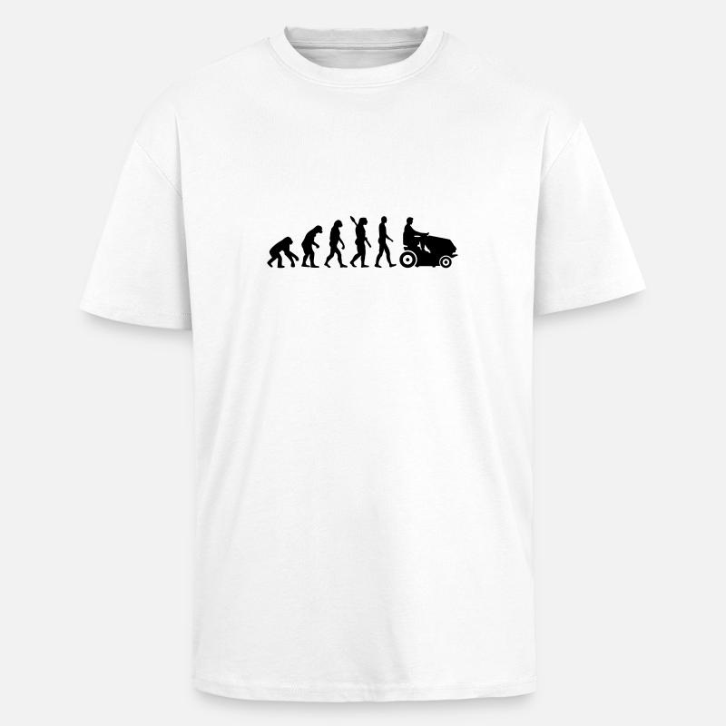 Evolution Lawn mower - Unisex Oversized Heavyweight T-shirt - white