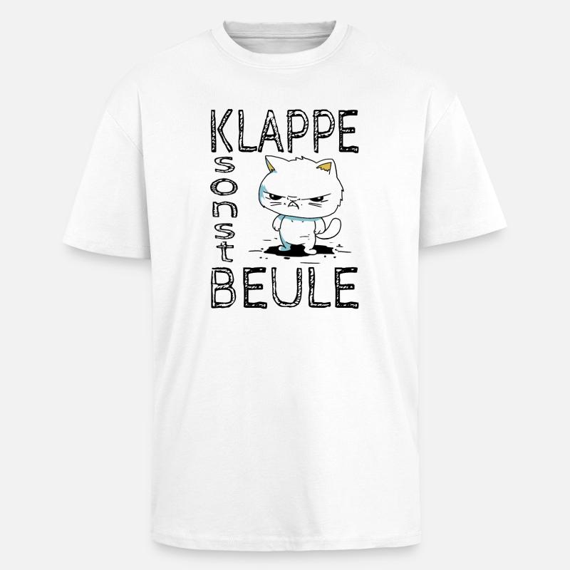 Klappe sonst Beule - Oversized Heavyweight Unisex T-Shirt - Weiß