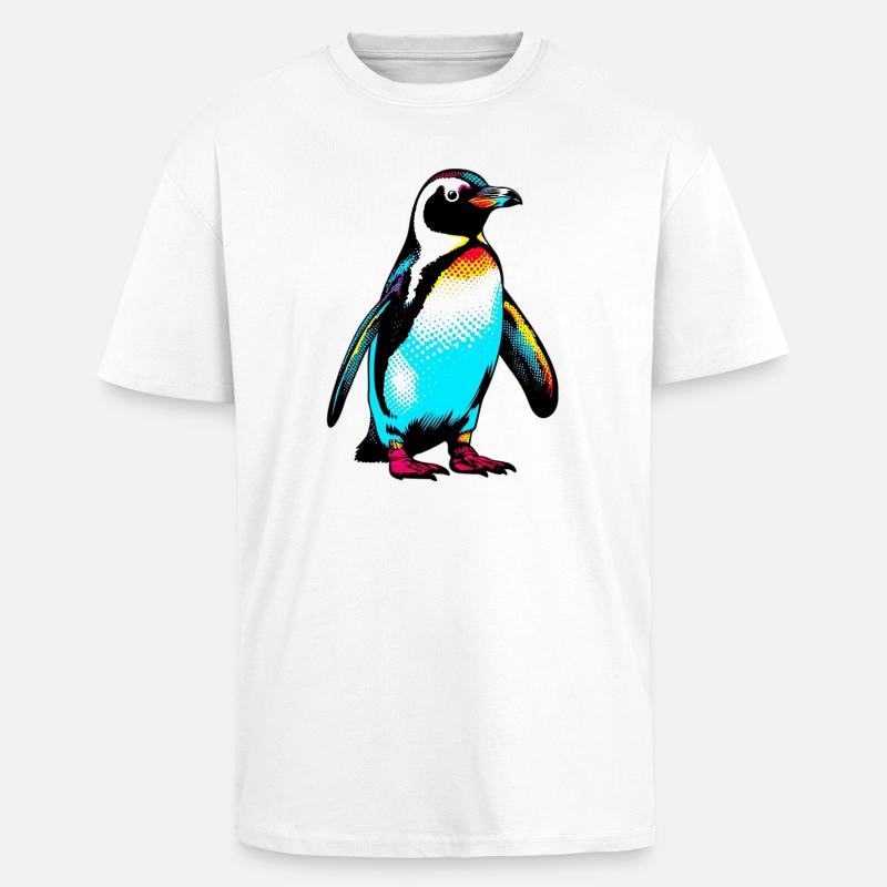 Pinguin - Oversized Heavyweight Unisex T-Shirt - Weiß