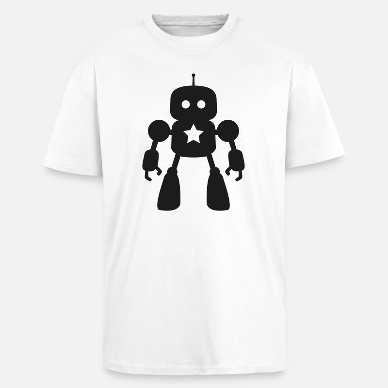 Roboter mit Stern KI Sci-Fi Nerd - Oversized Heavyweight Unisex T-Shirt - Weiß