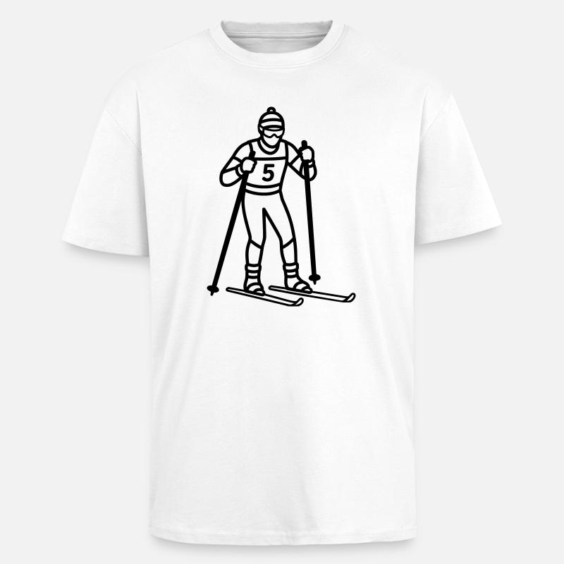 Langlauf - Oversized Heavyweight Unisex T-Shirt - Weiß