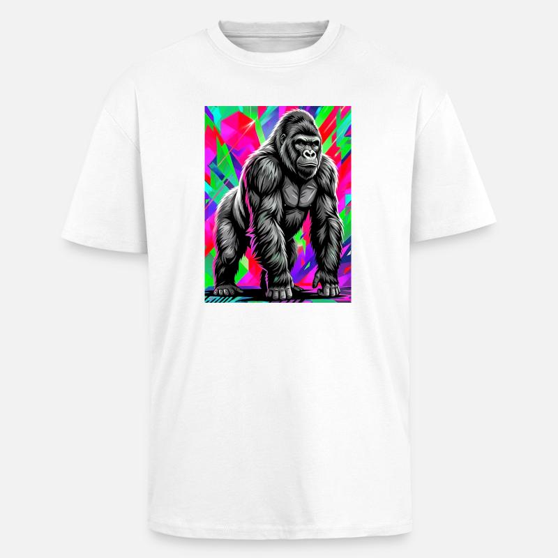 gorille - T-shirt unisexe oversize épais - blanc
