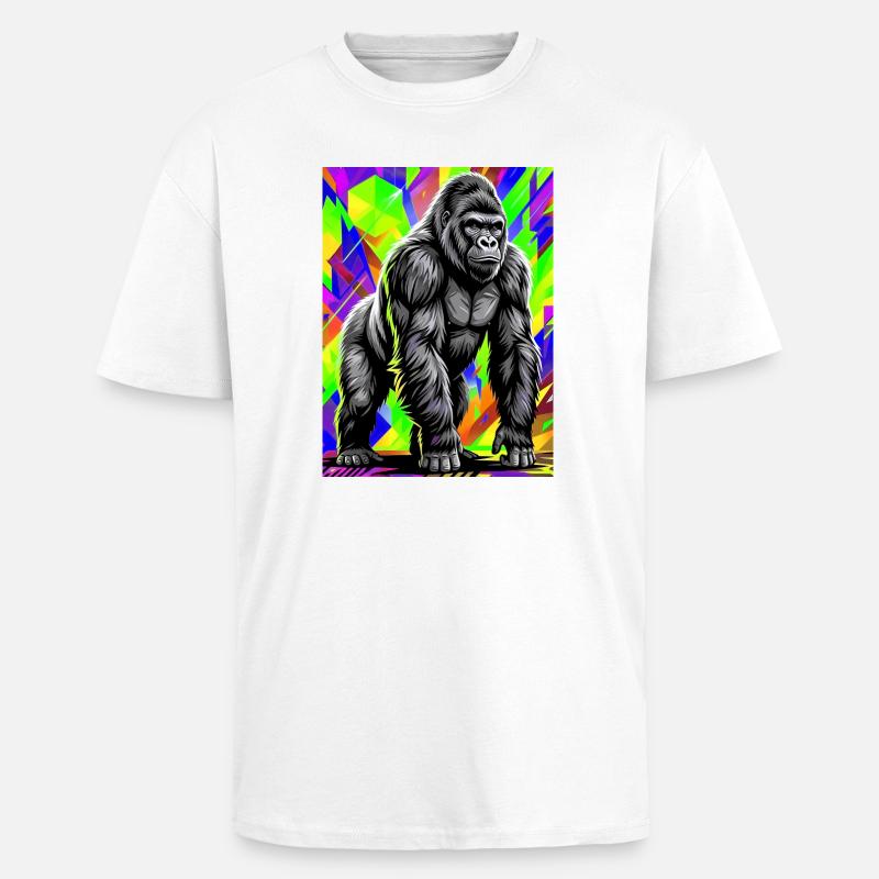 gorille - T-shirt unisexe oversize épais - blanc