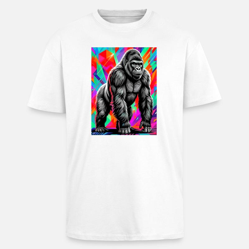 gorille - T-shirt unisexe oversize épais - blanc