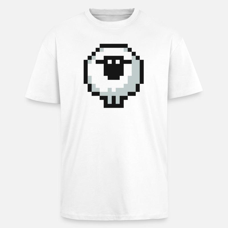 Pixel Mouton - T-shirt unisexe oversize épais - blanc