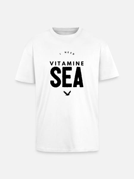 I NEED VITAMINE SEA - Unisex Oversized Heavyweight T-shirt - white