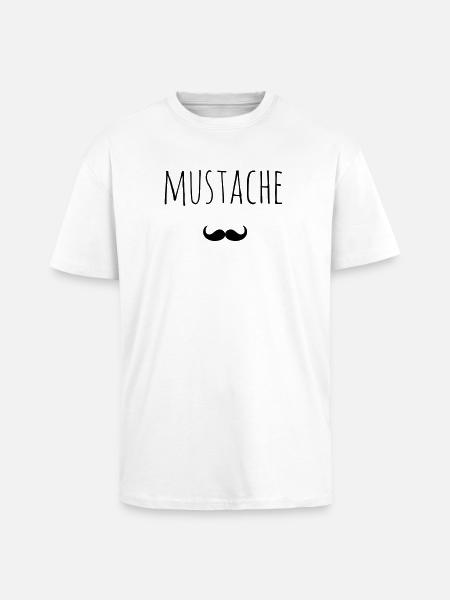 Mustache beard gift idea - Unisex Oversized Heavyweight T-shirt - white