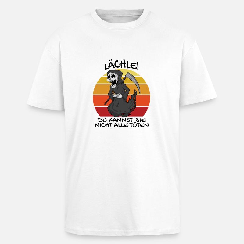 Sensenmann Retro Spruch lustig - Oversized Heavyweight Unisex T-Shirt - Weiß