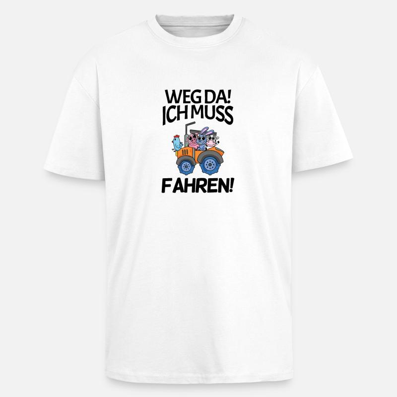 Traktor Trecker Spruch - Oversized Heavyweight Unisex T-Shirt - Weiß
