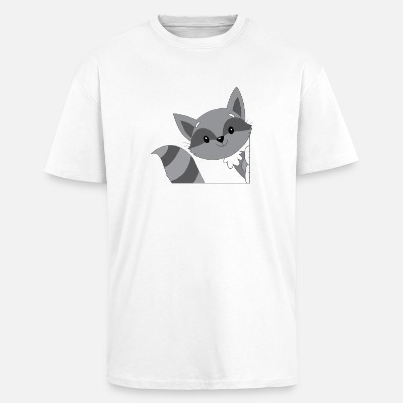 Waschbär - Oversized Heavyweight Unisex T-Shirt - Weiß