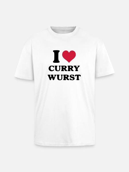 Currywurst i love - Unisex Oversized Heavyweight T-shirt - white