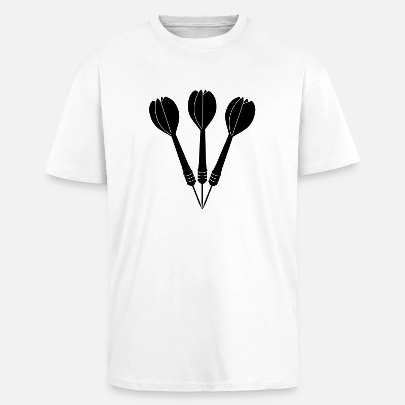 Flèches de fléchettes - T-shirt unisexe oversize épais - blanc