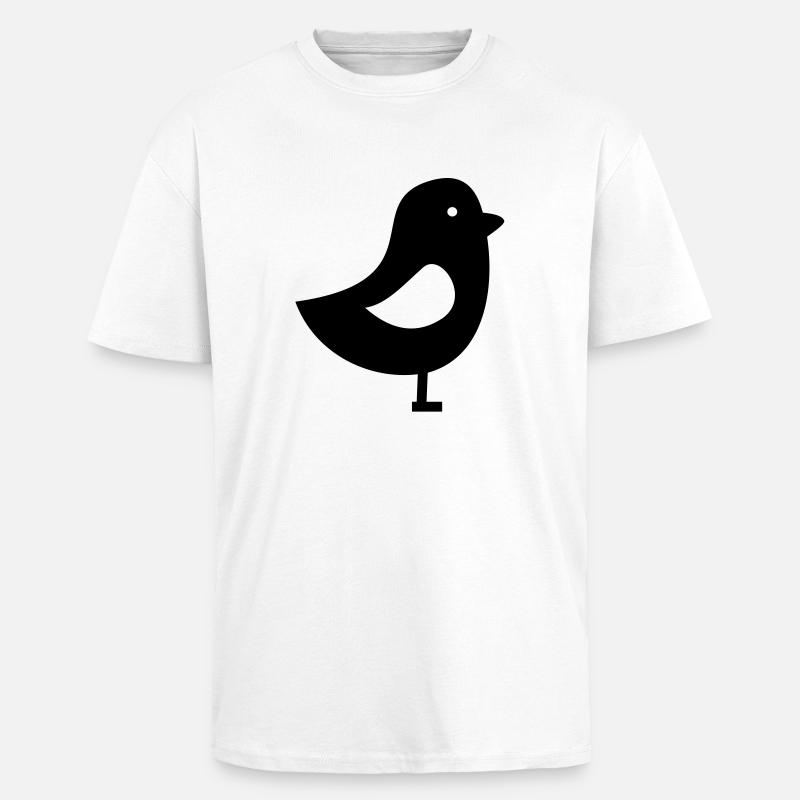 Vogel - Oversized Heavyweight Unisex T-Shirt - Weiß