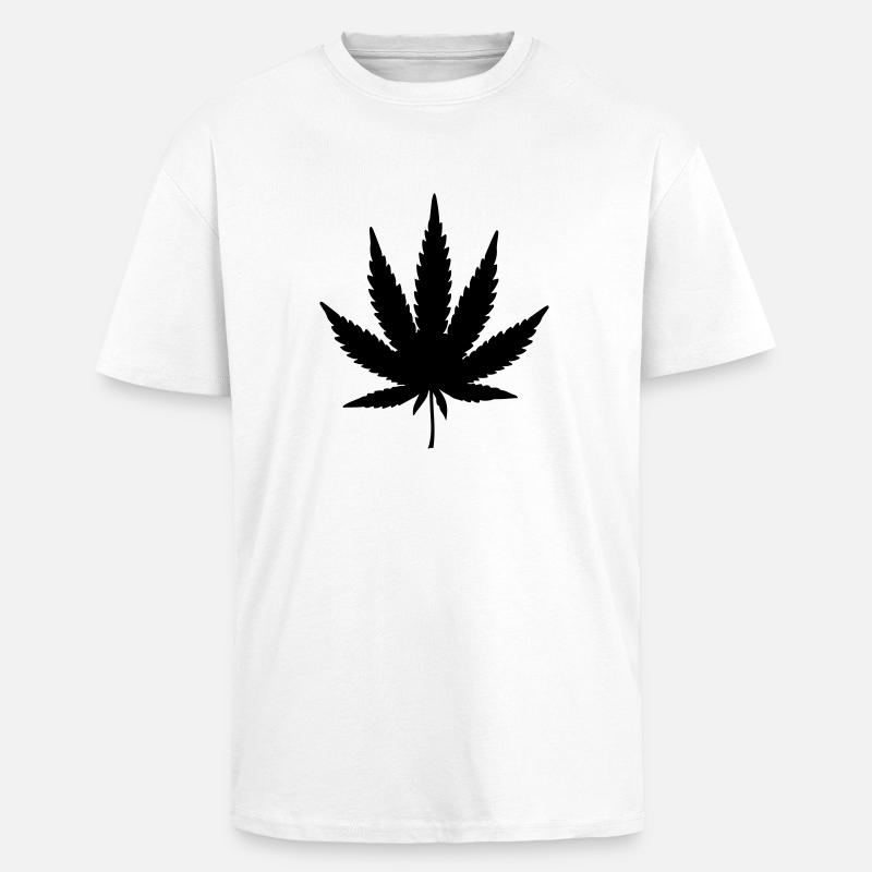 weed leaf design - Oversized Heavyweight Unisex T-Shirt - Weiß
