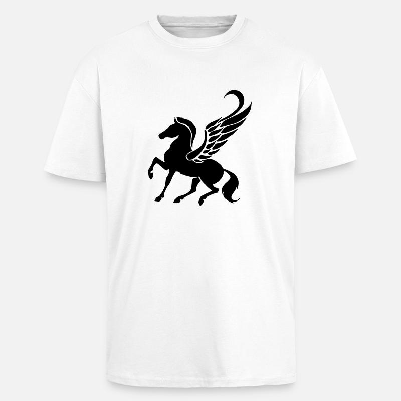 Pegasus - Oversized Heavyweight Unisex T-Shirt - Weiß