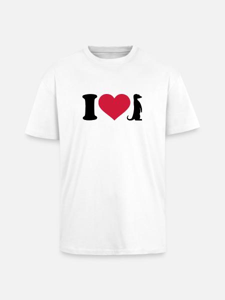I love Meerkat - Unisex Oversized Heavyweight T-shirt - white