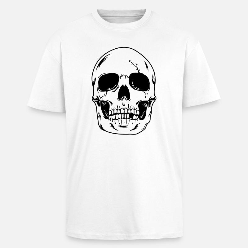 Schädelkopf des Skeletts - Oversized Heavyweight Unisex T-Shirt - Weiß