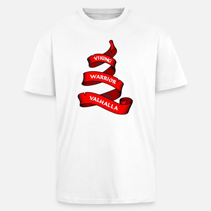 Wikinger Wimpel oder Banner rot - Oversized Heavyweight Unisex T-Shirt - Weiß