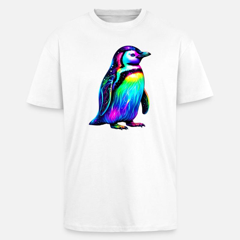 Pinguin - Oversized Heavyweight Unisex T-Shirt - Weiß