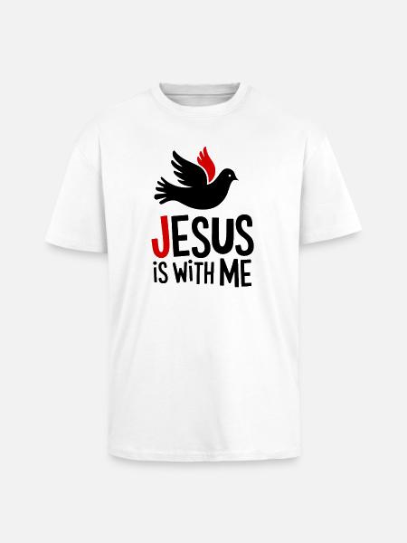 Jesus is with me - Unisex Oversized Heavyweight T-shirt - white