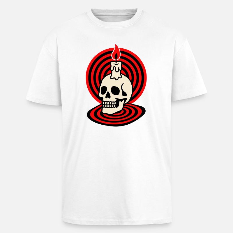 Hypno Skull - Oversized Heavyweight Unisex T-Shirt - Weiß