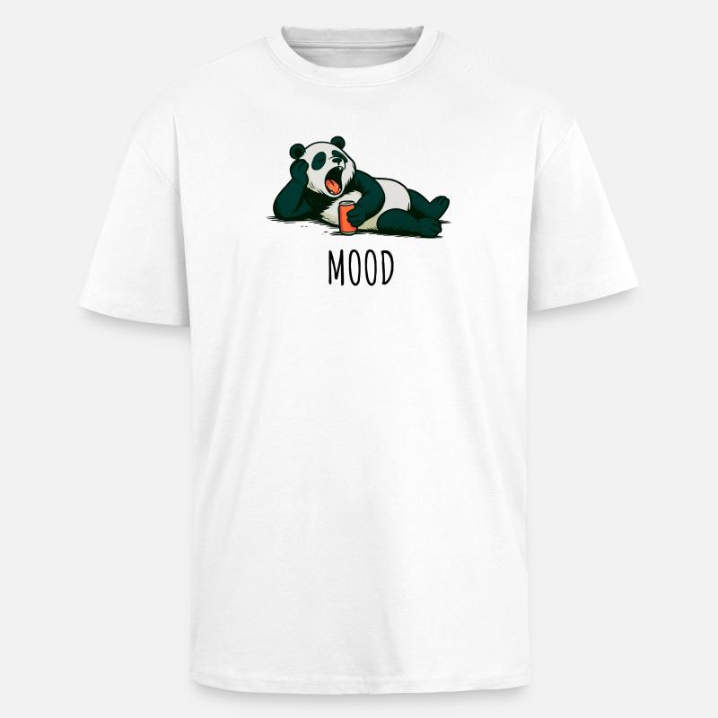Panda décontracté avec design de boisson - T-shirt unisexe oversize épais - blanc