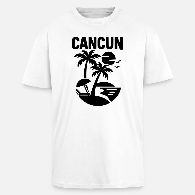 cancun silhouette - Oversized Heavyweight Unisex T-Shirt - Weiß