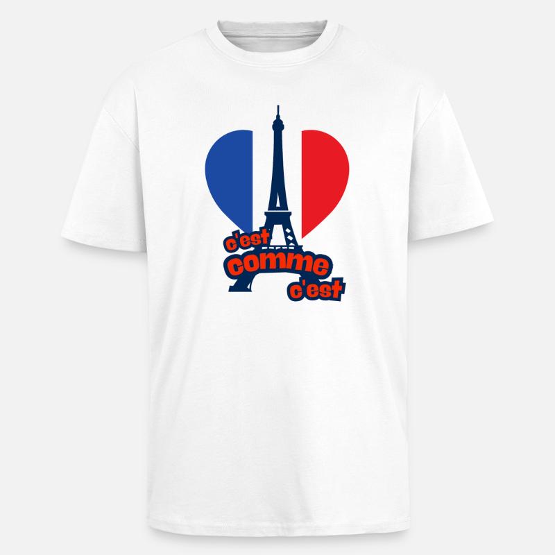 c'est as c'est – Frankreich - Oversized Heavyweight Unisex T-Shirt - Weiß